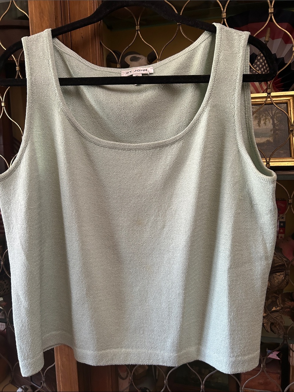 St. John Soft Mint Green Knit Tank